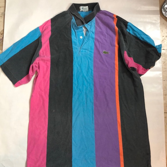 Vintage Lacoste multicolored collared polo medium - Picture 4 of 4